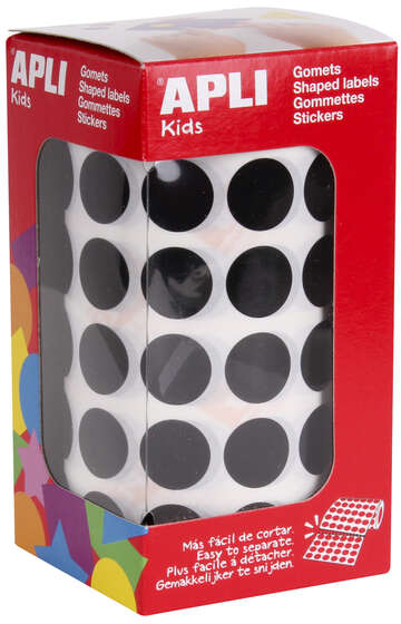 Apli Gomets Redondos 15mm diametro Negros