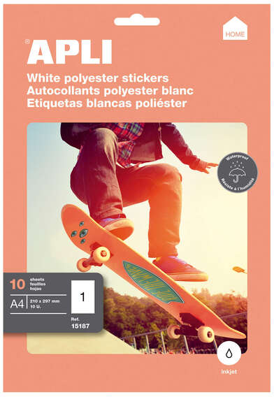 Imagen extra Apli Etiquetas Home Blancas Resistentes Intemperie 210 x 297mm 10 Hojas