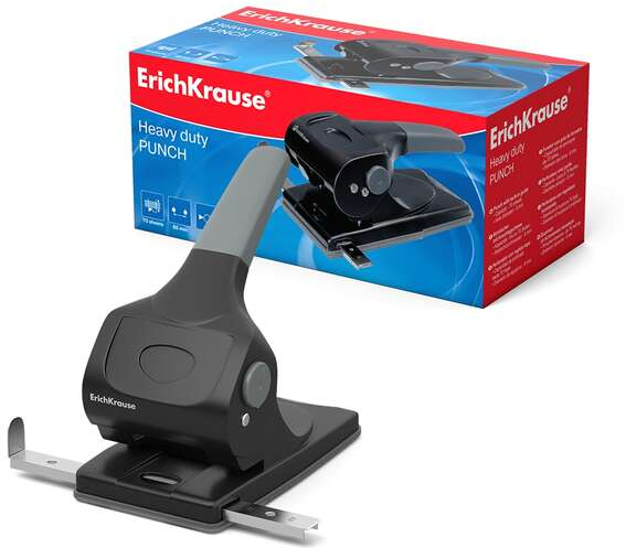 Erichkrause Perforadora Pesada. Taladra Hasta 70 Hojas. Negro