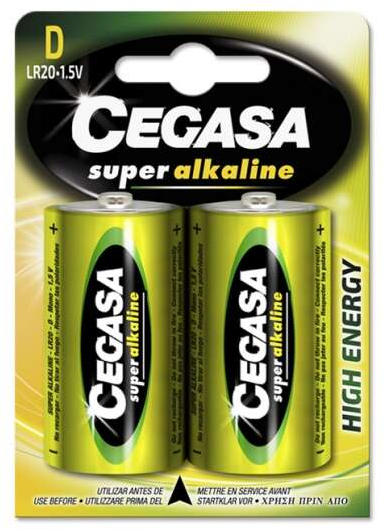 Cegasa Super Alcaline LR20 Pack 2 Pilas LR20 1.5V