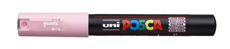 Imagen extra POSCA PC-1M ROSA CLARO, punta ExtraFina 1mm Multisuperficie (cristal, madera, tela, plastico)