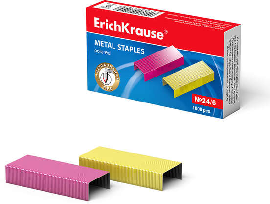 Erichkrause Grapas de Colores 24/6 Caja de 1000 Grapas