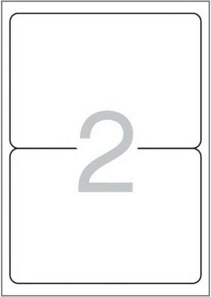 Caja 100 Hojas A4 con 2 Etiquetas por Hoja. 200 Etiquetas 199,6x144,5 mm (Canto redondo)