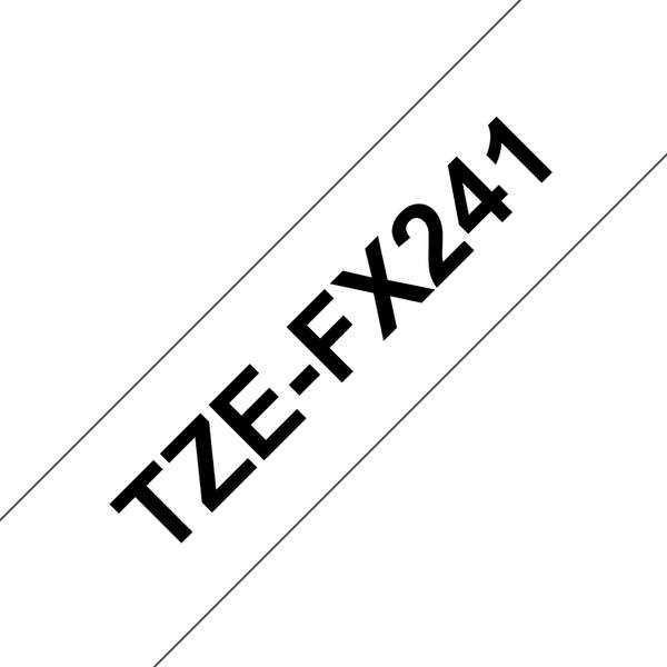 Imagen extra Brother TZeFX241 Cinta Laminada Flexible Original de Etiquetas Texto negro sobre fondo blanco Ancho 18mm x 8 metros