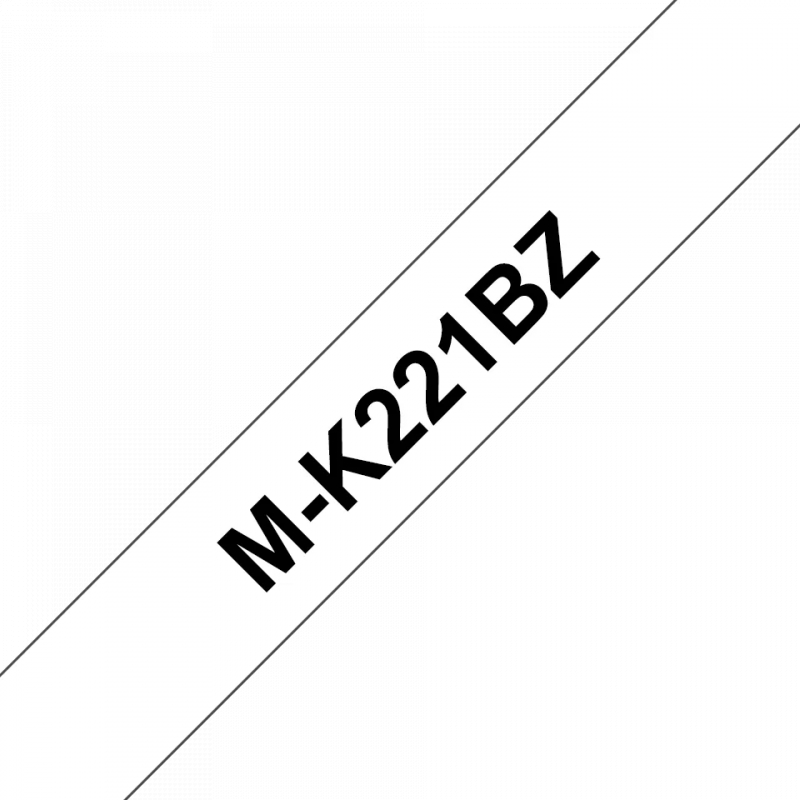 Brother MK221BZ Cinta No Laminada Compatible de Etiquetas Texto negro sobre fondo blanco Ancho 9mm x 8 metros