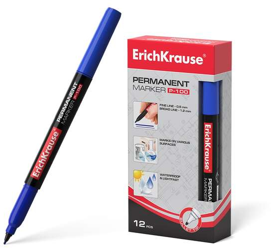 Rotulador ECONOMICO Permanente - Punta Fina 0.5 a 1.2mm - AZUL. Erichkrause P-100 