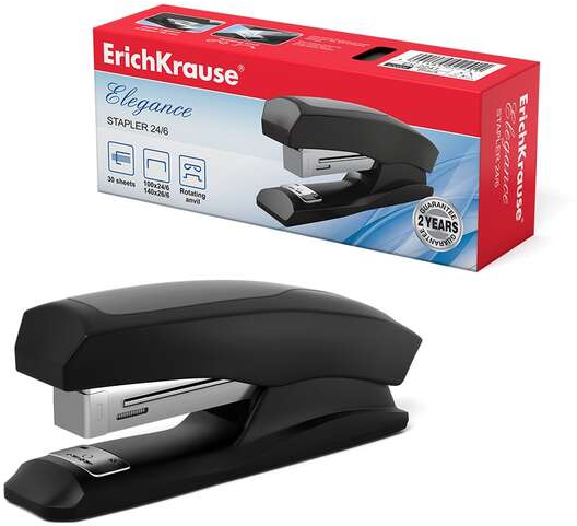 Grapadora mediana ErichKrause Elegance. 25 Hojas. Negra