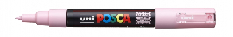 POSCA PC-1M ROSA CLARO, punta ExtraFina 1mm Multisuperficie (cristal, madera, tela, plastico)