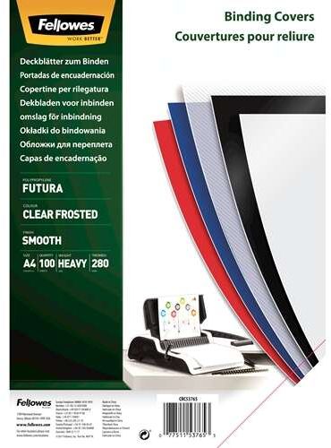 Fellowes PACK 100 Portadas de Polipropileno A4 300 Micras Transparente