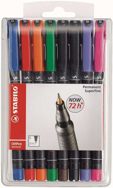 Stabilo OHPen Pack de 8 Rotuladores Permanentes. Colores Surtidos