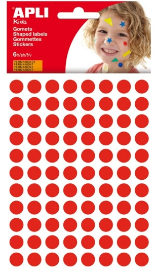 Apli Bolsa de Gomets Redondos 10.5mm diametro Rojos