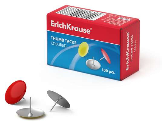 Chinchetas de colores, Caja de 100 uds