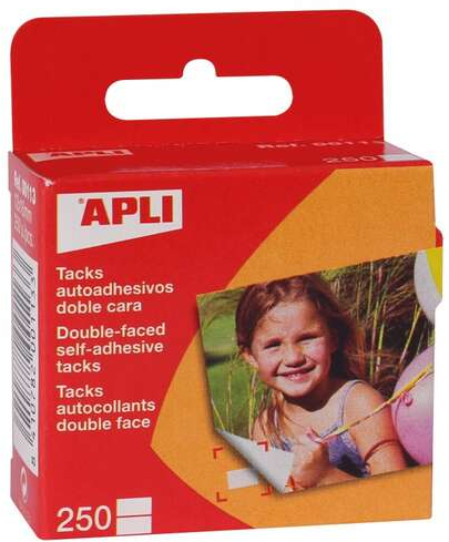 Pack de 250 Tacks Autoadhesivos 12 x 16 mm - Adhesivo Doble Cara. Apli 00113