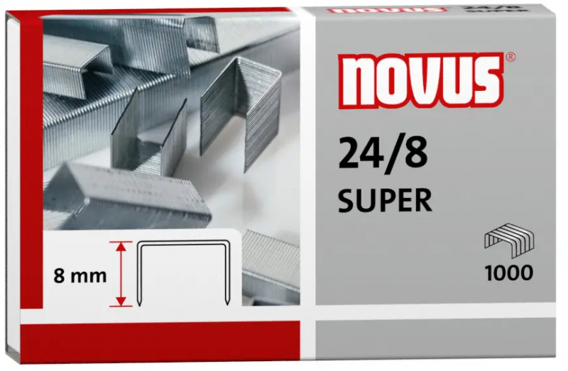 Novus 24/8 Super Caja de 1000 Grapas 24/8 Galvanizadas