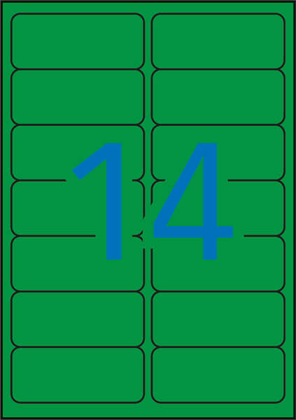 Apli Etiquetas Verdes Permanentes 99.1 x 38.1mm 20 Hojas