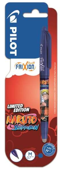 Pilot Frixion Ball Naruto Shippuden Boligrafo de Gel Borrable - Grip de Agarre - Azul