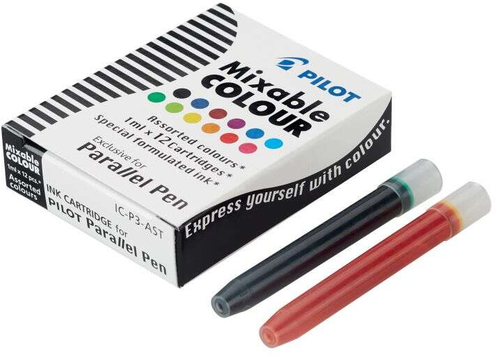 Caja de 12 Cartuchos PILOT Parallel 1ml en colores surtidos