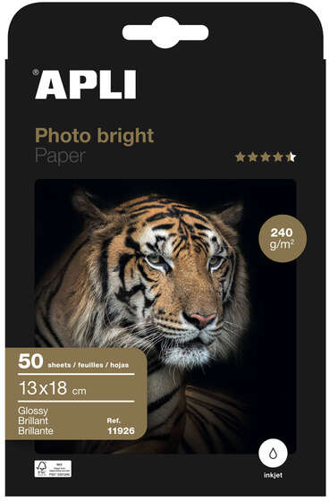 Apli Papel Fotografico Photobright 13 x 18 cm 240g 50 Hojas