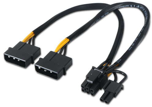 Adaptador de 2 x Molex a PCIe de 6+2 pines