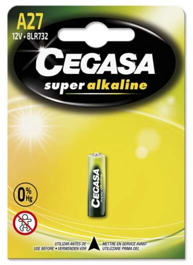 Cegasa A27 Pack de 1 Pila Alcalina A27 12V