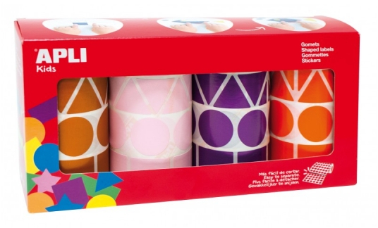 Apli Pack de 4 Rollos de Gomets Formas Variadas