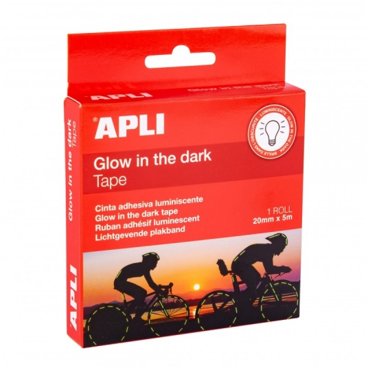 Cinta Adhesiva Luminiscente (brilla hasta 6 Horas)  Blanco. Apli 19235