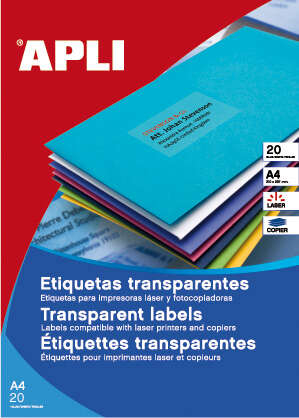 Imagen extra Apli Etiquetas Translucidas Resistentes Intemperie 105.0 x 148.0mm 20 Hojas