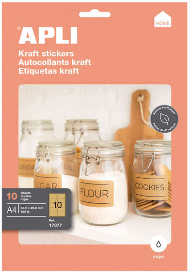 Imagen extra Apli Etiquetas Kraft Permanentes 99.1 x 57.0mm 10 Hojas