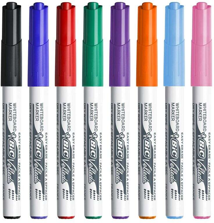 Imagen extra Bic Velleda 1741 Pack de 8 Rotuladores para Pizarra - Punta media con trazo de 1.4mm - Colores Surtidos