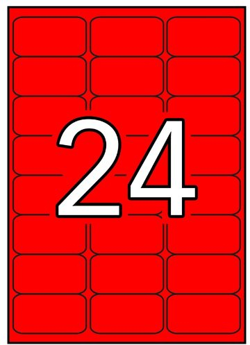 Apli Etiquetas Rojo Fluorescente Permanentes 64.0 x 33.9mm 20 Hojas