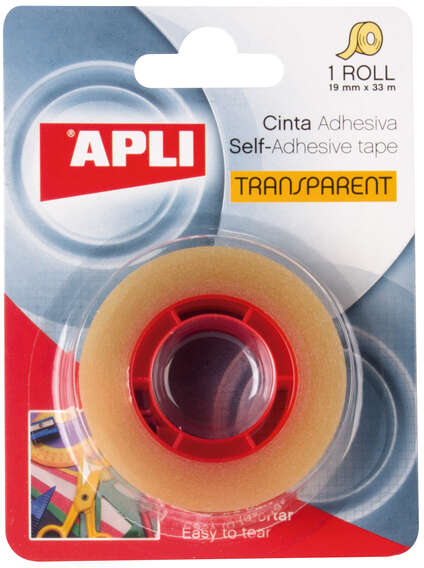 Cinta Adhesiva Transparente 19mm x 33m - Apli 11166