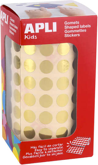 Apli Gomets Redondos de diametro 10.5mm en Oro Metalizado