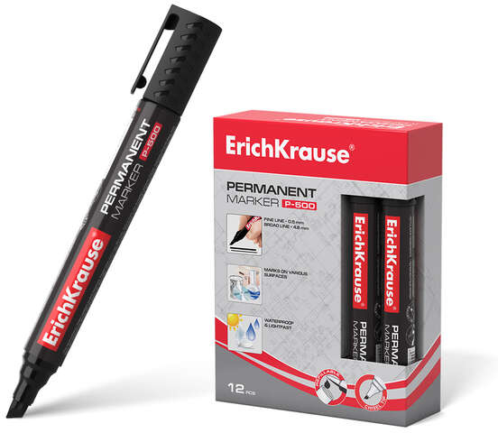 Rotulador ECONOMICO Permanente - Punta Biselada - NEGRO. Erichkrause P-500