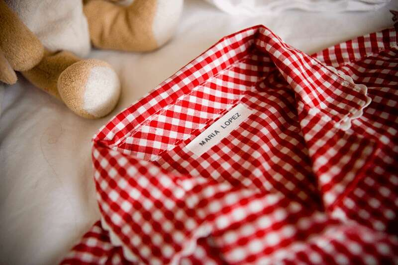 Imagen extra Brother TZeFA3 Cinta Textil Original de Etiquetas Texto azul sobre fondo blanco Ancho 12mm x 3 metros