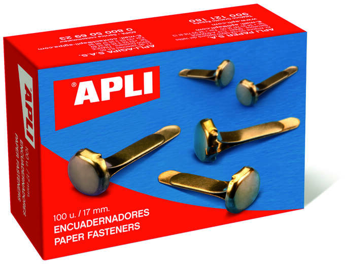 Encuadernadores Latón 12mm. Caja 100 ud sin arandela