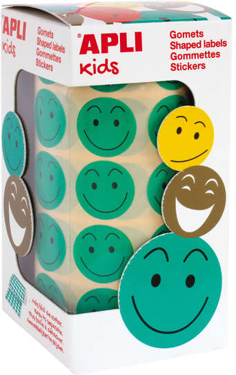 Apli Gomets Cara Feliz Verdes 20mm diametro 