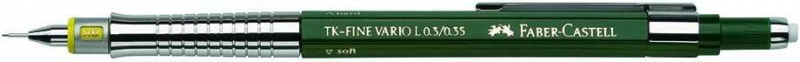Imagen extra Faber-Castell TK-Fine Vario L Portaminas HB 0.35mm - Con Goma de Borrar - Clip de Metal - Color Verde