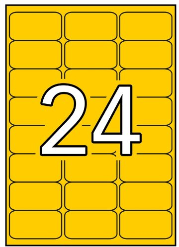 Apli Etiquetas Naranja Fluorescente Permanentes 64.0 x 33.9mm 20 Hojas