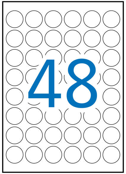 Apli Etiquetas Blancas Permanentes diametro 30.0mm 25 Hojas