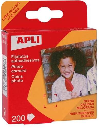 Pack de 200 Fijafotos Autoadhesivos 18 x 17 mm. Apli 00093