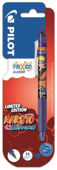 Pilot Frixion Clicker Naruto Shippuden Boligrafo de Gel Retractil Borrable - Grip de Agarre - Azul