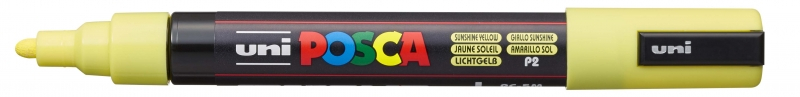 POSCA PC-5M Amarillo Sol, punta Media 2.5mm Multisuperficie (cristal, madera, tela, plastico)