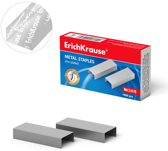 Erichkrause Caja de 1000 Grapas 24/6 Galvanizadas