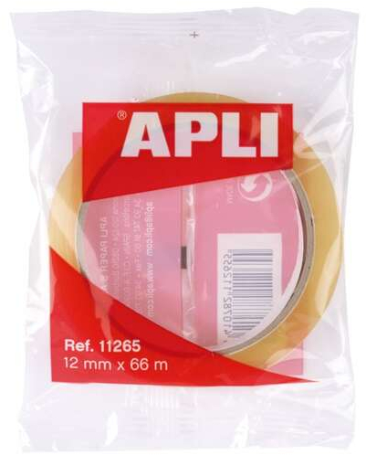 Cinta Adhesiva Transparente 12mm x 66m Bajo Ruido. Apli 11265