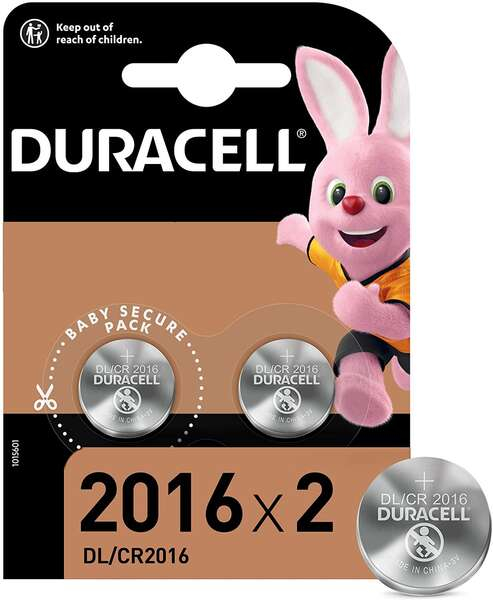 Duracell Pack de 2 Pilas Litio de Boton DL2016 3V