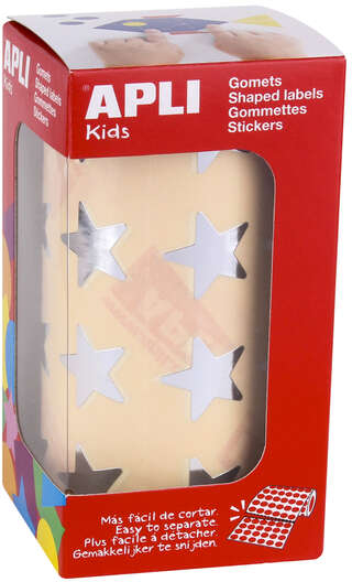 Apli Pack de 1.416 Gomets con Forma de Estrella 19.5mm Plata
