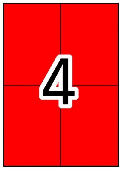 Apli Etiquetas Rojas Permanentes 105.0 x 148.0mm 20 Hojas