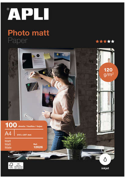 Apli Papel Fotografico Matt A4 120g 100 Hojas