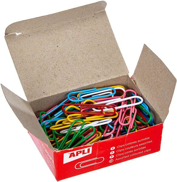 Imagen extra Clips colores APLI 2 de 32mm. Caja de 100 clips