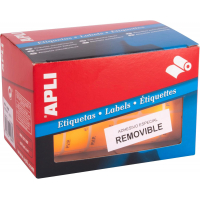 Rollo etiquetas Precios PVP Euros removibles fluor Naranja Apli 10088 de 16 x 22 mm. 2520 etiquetas